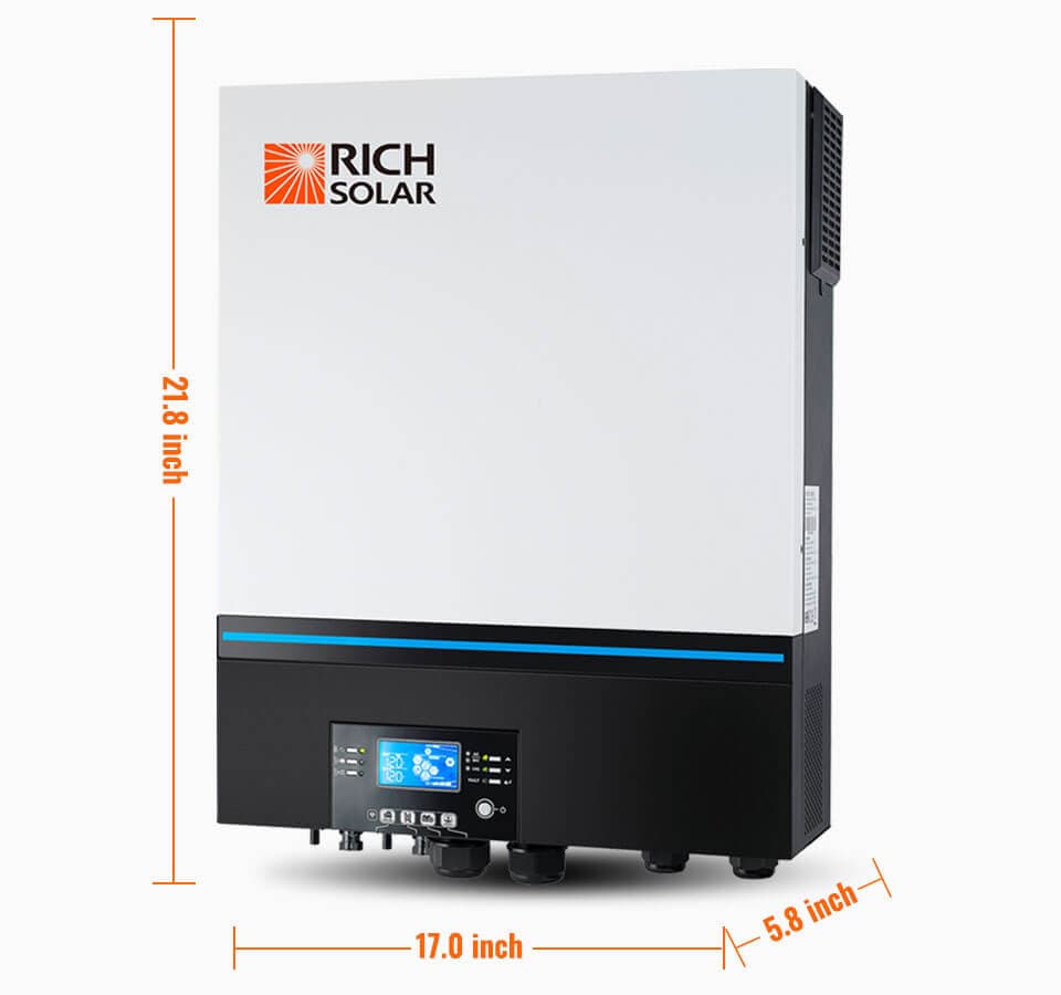 RICH SOLAR Complete Off-Grid Solar Kit RS-H6548 | 8000W PV Input 48V 120VAC Output + 6560(16x410) Watt Solar PV [KIT-SR0001]