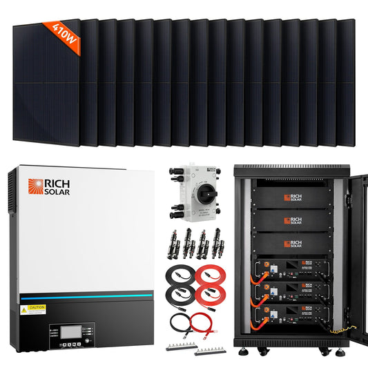 RICH SOLAR Complete Off-Grid Solar Kit RS-H6548 | 8000W PV Input 48V 120VAC Output + 6560(16x410) Watt Solar PV [KIT-SR0001]