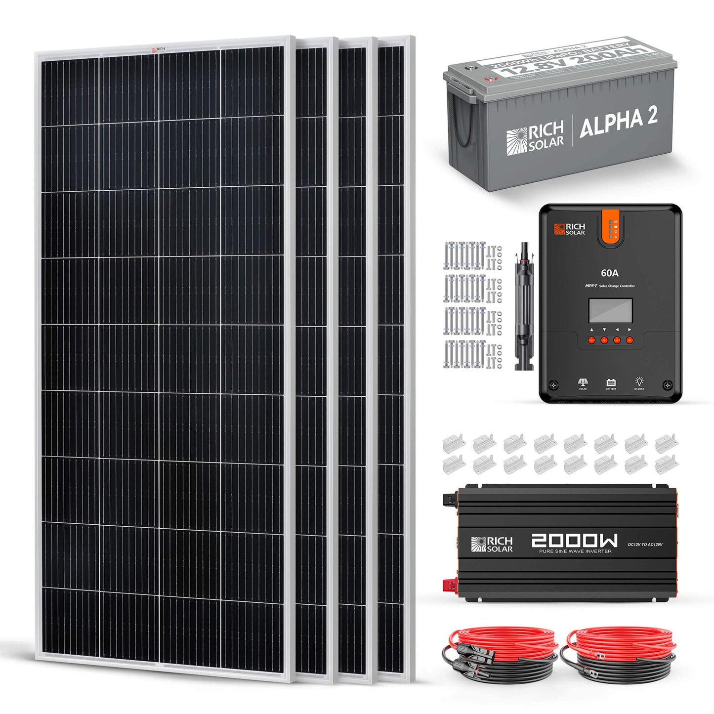 RICH SOLAR 12V 800W Complete Solar Kit
