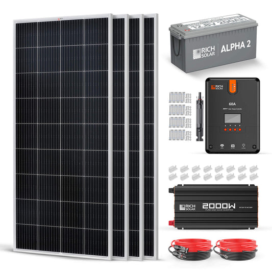RICH SOLAR 12V 800W Complete Solar Kit