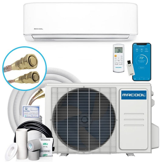 MRCOOL DIY Direct Easy Pro 18k BTU mini split system – 5th Gen, R-454B pre-charged unit with ENERGY STAR® rating and DIY installation kit.