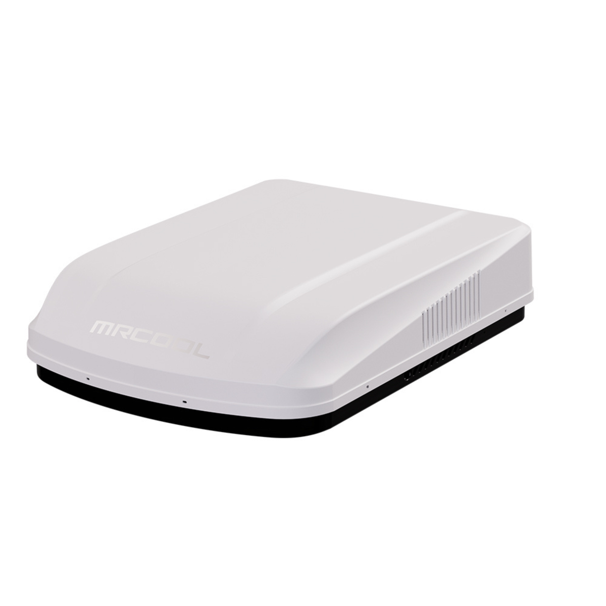 Angled view of the white TravelCool low-profile rooftop unit